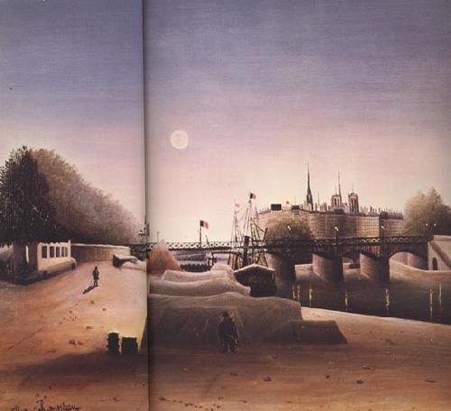 Henri Rousseau View of Ile Saint-Louis from the Port of Saint Nicolas(Evening) Sweden oil painting art